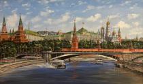 Кремлёвская набережная Артикул 2645 Художник Андрей Тихомиров Холст, масло Размер 50Х70 Цена 45000р.