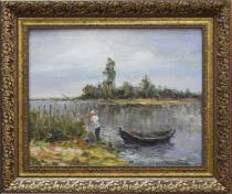 Лодочка Артикул 4017 Художник Валерий Баманцев 40Х50 Холст, масло, Цена 10000р. 2017 год