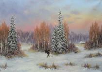 Зима  Артикул 2422 Художник Николай Лямин  40Х60  Холст, масло  Цена 7000р.