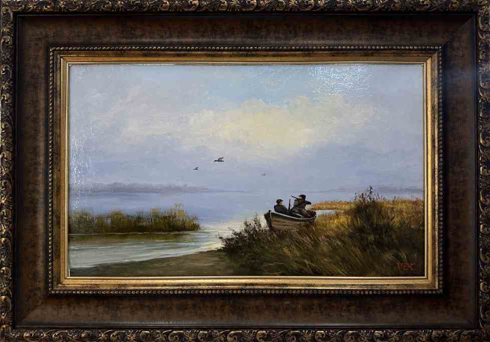 Охотники Артикул 4013 Художник Василий Каковкин Холст, масло Размер 30Х50 Цена 37000р.