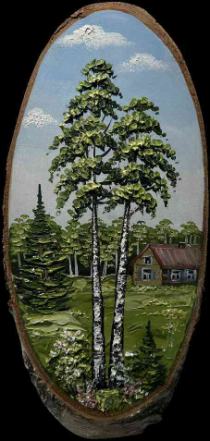 Летний день Артикул 6019 Художник Зоя Бузыкина 15Х30 Береза, масло Цена 7000р.